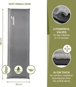 Skandika Easy Single Zelfopblaasbaar Slaapmat – Slaapmat – Slaapmat Zelfopblazend – Logeerbed – Polyester, PVC - Premium Zelfopblazend Luchtbed, Antislip-materiaal, Ideaal Voor Camping – Outdoor, Camping – Kamperen – 196 X 60 X 10 Cm – 3.2kg - Grijs 14 Skandika Easy Single Zelfopblaasbaar Slaapmat – Slaapmat – Slaapmat Zelfopblazend – Logeerbed – Polyester, PVC - Premium Zelfopblazend Luchtbed, Antislip-materiaal, Ideaal Voor Camping – Outdoor, Camping – Kamperen – 196 X 60 X 10 Cm – 3.2kg - Grijs -Buiten Kamperen 1049x1200 3