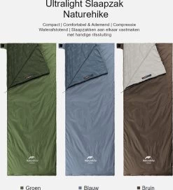 Naturehike® Slaapzak - Lichtgewicht - 205*85cm - Compact - Waterdicht - 3 Seizoenen Slaapzak Lente, Zomer & Herfst - Outdoor - Slaapzakken Volwassen & Kinderen -Buiten Kamperen 1093x1200 1