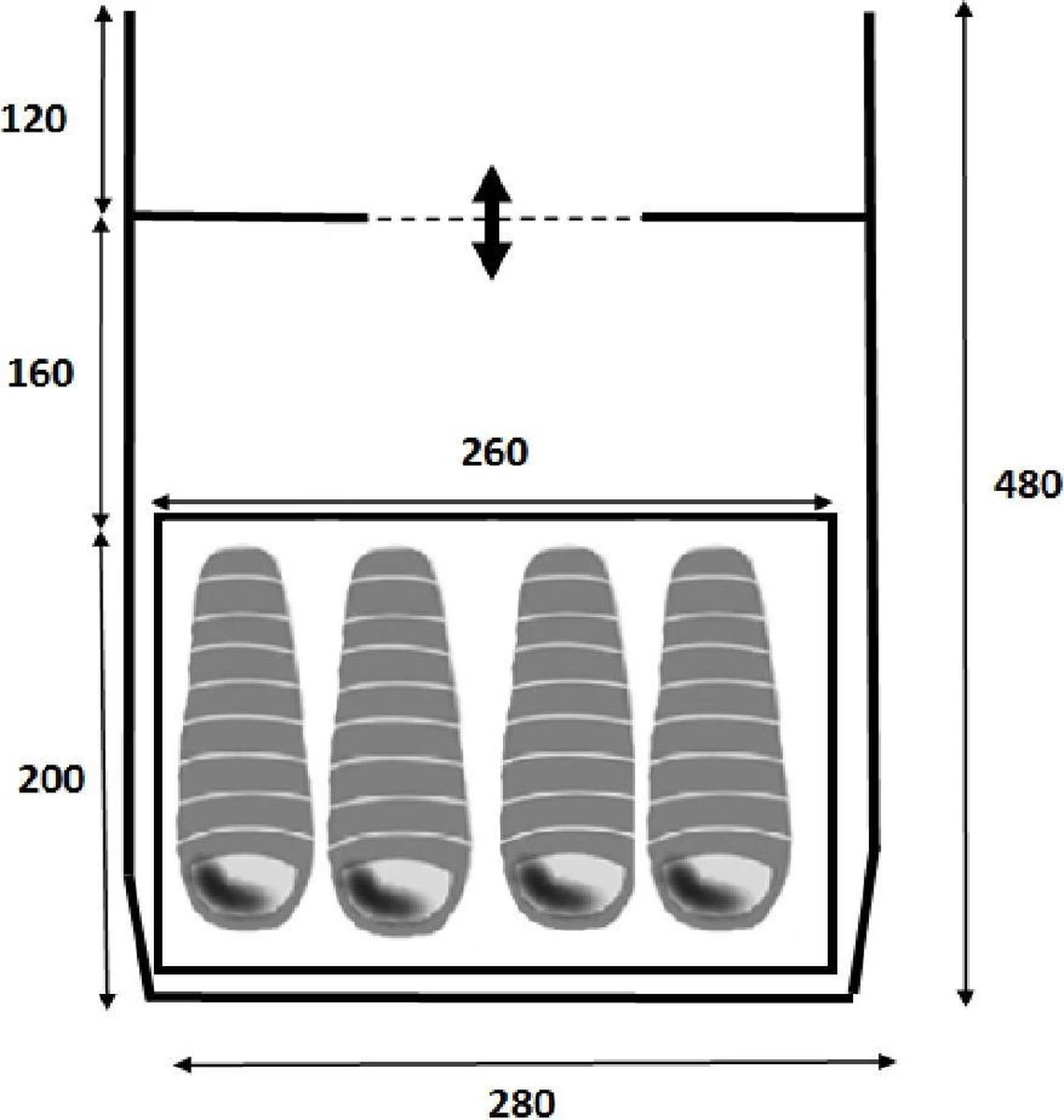 Redwood Zephyr 280 PO - Tent 4-persoons - Tunnel Tent - Grijs 9 Redwood Zephyr 280 PO - Tent 4-persoons - Tunnel Tent - Grijs - Afbeelding 7