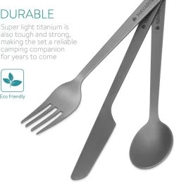 Navaris Campingbestek Van Titanium - Set Met Vork, Mes En Lepel - Bestekset Voor Onderweg En Op Reis - Inclusief Karabijnhaak En Bewaarzakje -Buiten Kamperen 1152x1200 1