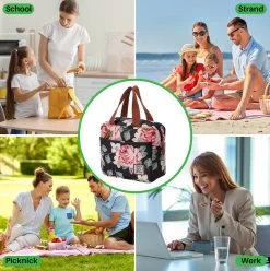 Brisby 4 Laags Geïsoleerde Koeltas - Lunchtas 4 Liter - Bloemetjes -Buiten Kamperen 1197x1200