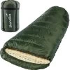 Skandika Vegas-R XXL Slaapzak - Mummieslaapzakken – Slaapzakken Volwassen – Maat XXL – Mummie Slaapzak - Unisex - Katoen, Luxe Kwaliteit, Koppelbaar, 3 Seizoenen, 220 X 110 Cm, -12° Tot -15°C, Outdoor Kampeerslaapzak – Ritssluiting Rechts - Groen