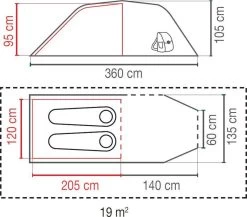 Coleman Cortes 2 Tunneltent - 2-Persoons - Blauw/Wit -Buiten Kamperen 1200x1056 3