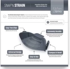 SensaHome- Siliconen Vergiet - Keuken Afgietdeksel - Afgiethulp - Siliconen - BPA Vrij - Grijs -Buiten Kamperen 1200x1171 5