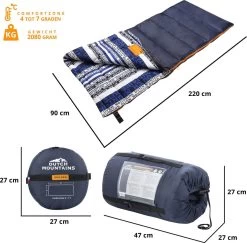 Dutch Mountains Slaapzak Goeree XL - Extra Groot 220x90cm - Katoenen Binnenkant - Aanritsbaar - Tochtstrip En Compressiehoes -Buiten Kamperen 1200x1182 14