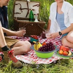 Buxibo - 3-Delige Keuken Vergiet Set Inklapbaar Groen/Grijs -Buiten Kamperen 1200x1200 378