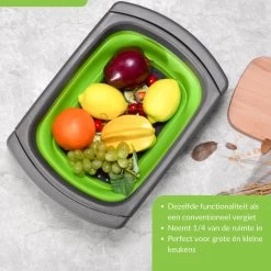 Buxibo - 3-Delige Keuken Vergiet Set Inklapbaar Groen/Grijs -Buiten Kamperen 1200x1200 384