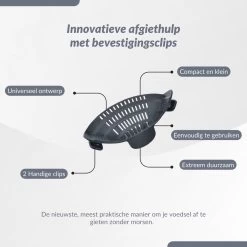 SensaHome- Siliconen Vergiet - Keuken Afgietdeksel - Afgiethulp - Siliconen - BPA Vrij - Grijs -Buiten Kamperen 1200x1200 392