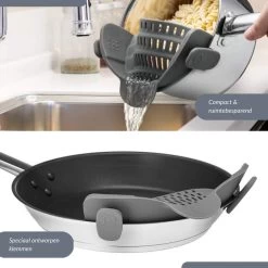 SensaHome- Siliconen Vergiet - Keuken Afgietdeksel - Afgiethulp - Siliconen - BPA Vrij - Grijs -Buiten Kamperen 1200x1200 394