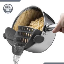 SensaHome- Siliconen Vergiet - Keuken Afgietdeksel - Afgiethulp - Siliconen - BPA Vrij - Grijs -Buiten Kamperen 1200x1200 397