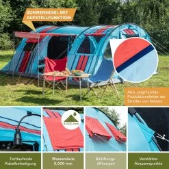 Skandika Gotland Tunneltent Voor 6 Personen, Grote Familietent In Racing-design, Ingenaaide Tentbodem, Waterdicht, 5000 Mm Waterkolom, Slaapcabine Met Scheidingswand, Muggennet (let Op, Komt Met Kleurfouten) -Buiten Kamperen 1200x1200 430