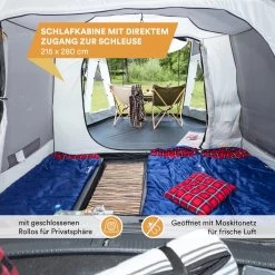 Skandika Pitea XL UP Tent – Koepeltenten - Autotent – 4 Persoons Campingtent Voor SUV, Caddy, Auto, CUV – Vrijstaand – Met/zonder Slaapcabine – Max. Stahoogte 200 Cm – Waterdicht Met 3000mm Waterkolom - 515 X 300 X 200 Cm (LxBxH) – Kamperen - Grijs -Buiten Kamperen 1200x1200 477