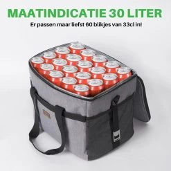 Packaway 4 Laags Geïsoleerde Koeltas - Lunchtas 30 Liter - Grijs -Buiten Kamperen 1200x1200 48