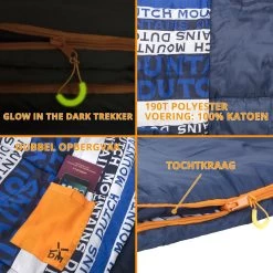 Dutch Mountains Slaapzak Goeree XL - Extra Groot 220x90cm - Katoenen Binnenkant - Aanritsbaar - Tochtstrip En Compressiehoes -Buiten Kamperen 1200x1200 646