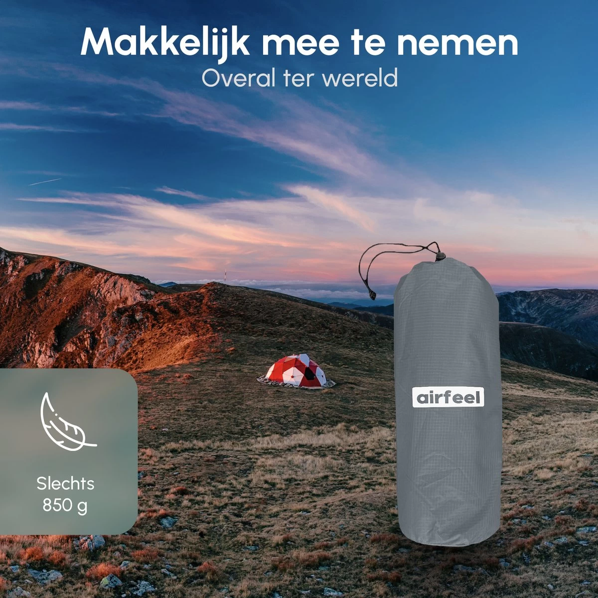 AirFeel Opblaasbaar Slaapmatje - Ingebouwde Pomp En Kussen - Lichtgewicht - 196 X 60 X 6cm - Gray 5 AirFeel Opblaasbaar Slaapmatje - Ingebouwde Pomp En Kussen - Lichtgewicht - 196 X 60 X 6cm - Gray - Afbeelding 3