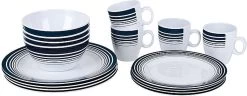 Bo-Camp - Servies - Classic - 16-Delig - Wit/Navy 24 Bo-Camp - Servies - Classic - 16-Delig - Wit/Navy -Buiten Kamperen 1200x466