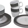 Bo-Camp - Servies - Classic - 16-Delig - Wit/Grijs 2 Bo-Camp - Servies - Classic - 16-Delig - Wit/Grijs -Buiten Kamperen 1200x478