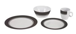 Bo-Camp - Servies - Classic - 16-Delig - Wit/Grijs -Buiten Kamperen 1200x548