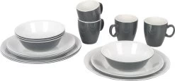 Bo-Camp Servies - Campingbord - 100% Melamine - 16-delig - Grijs