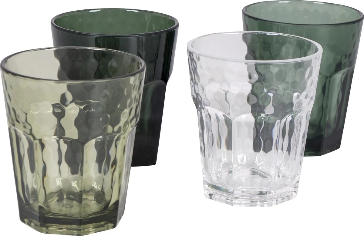 Bo-Camp - Limonade Glas - Mix & Match - 4 Stuks - 200 Ml - Groen 3 Bo-Camp - Limonade Glas - Mix & Match - 4 Stuks - 200 Ml - Groen