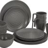 Bo-Camp Campingservies - 100% Melamine - 16-delig - Stone - Grijs