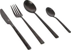 Bo-Camp Industrial - Bestekset - Ballona - 16-delig 4-Persoons - Zwart