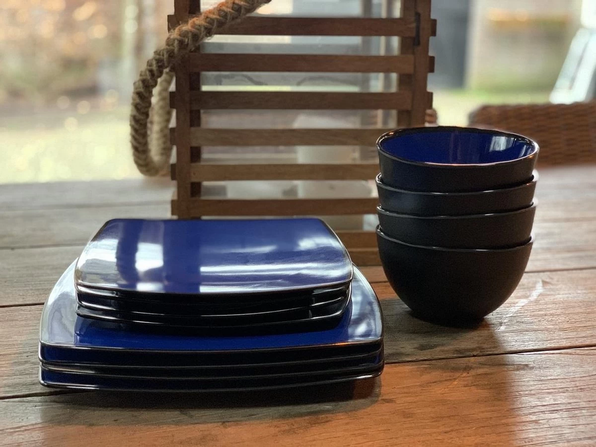 Camping Servies - 12 Delig – 100% Melamine Servies Set – Campingservies – Melamine Servies - Blue Ocean 5 Camping Servies - 12 Delig – 100% Melamine Servies Set – Campingservies – Melamine Servies - Blue Ocean - Afbeelding 3