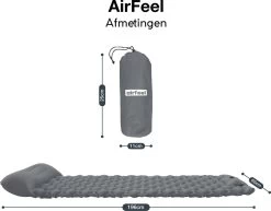 AirFeel Opblaasbaar Slaapmatje - Ingebouwde Pomp En Kussen - Lichtgewicht - 196 X 60 X 6cm - Gray 14 AirFeel Opblaasbaar Slaapmatje - Ingebouwde Pomp En Kussen - Lichtgewicht - 196 X 60 X 6cm - Gray -Buiten Kamperen 1200x939 4