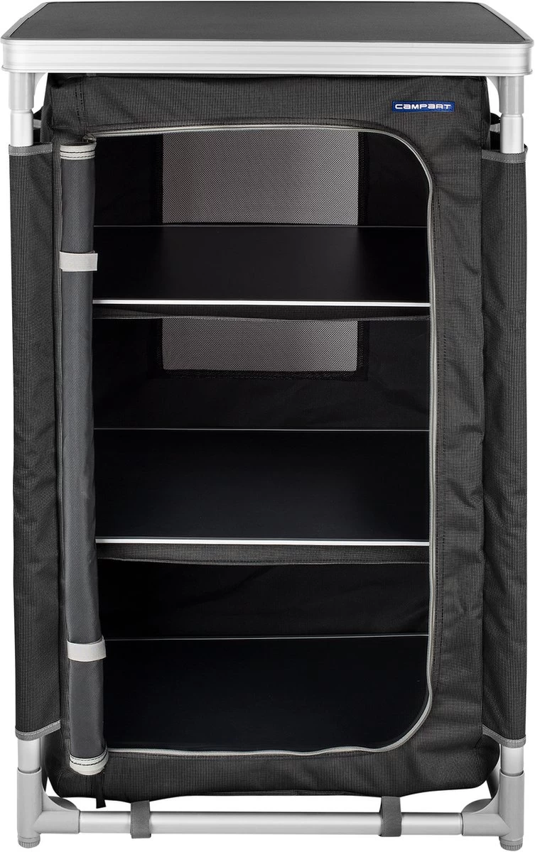 Campart Campingkast CU-0719 – Opvouwbaar En Verstelbaar - 4 Verstelbare Poten - 3 Lagen - Aluminium Frame - Grijs 12 Campart Campingkast CU-0719 – Opvouwbaar En Verstelbaar - 4 Verstelbare Poten - 3 Lagen - Aluminium Frame - Grijs - Afbeelding 10