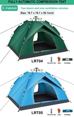 Fish Life Waterdichte Tent - Lichtgewicht Tent - Tent Voor 2-4 Personen - 200*200*140 Cm - Outdoor Camping Tent - Licht Blauw -Buiten Kamperen 758x1200 2