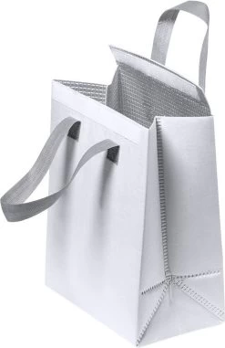 Merkloos Koeltas - Lunchtas - Koeltasje Lunch - Koelelementen - Isolatie - Volwassenen - Dames - Heren - Klittenbandsluiting - 23 X 29 Cm - Kunststof - Aluminium - Wit -Buiten Kamperen 778x1200 2