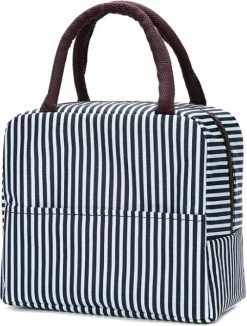 Lunch Bag - Zwart/Wit | Koeltas | Polyester / Nylon | 23x15x20 Cm | Fashion Favorite