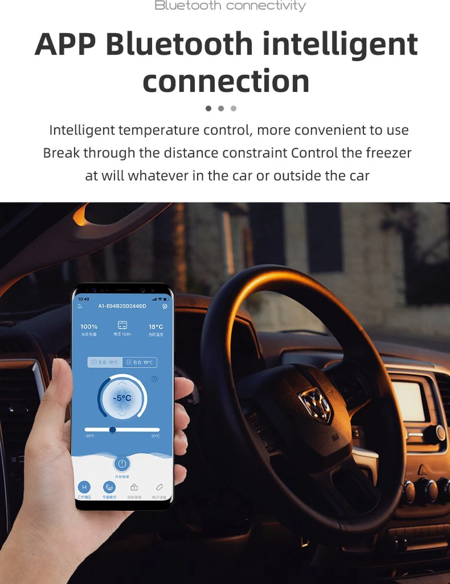 Alpicool 55L - Koelkast/vriezer - 12V-24V/230V - Compressor - APP - Voor Auto En Huis - Outdoor Camping Benodigdheden 8 Alpicool 55L - Koelkast/vriezer - 12V-24V/230V - Compressor - APP - Voor Auto En Huis - Outdoor Camping Benodigdheden - Afbeelding 6