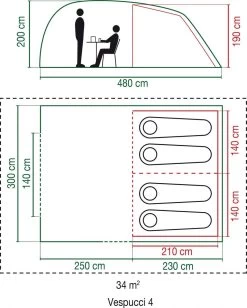Coleman Vespucci 4 Tunneltent - Familietent - 4-Persoons - Groen -Buiten Kamperen 961x1200 5