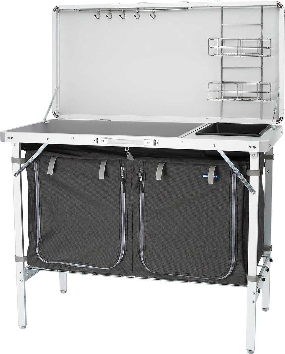 Campart Campingkeuken KI-0757 – Complete Keuken En Campingkast – Opvouwbaar En Inclusief Draagtas - Grijs 12 Campart Campingkeuken KI-0757 – Complete Keuken En Campingkast – Opvouwbaar En Inclusief Draagtas - Grijs - Afbeelding 10