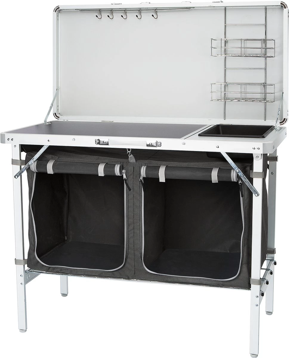 Campart Campingkeuken KI-0757 – Complete Keuken En Campingkast – Opvouwbaar En Inclusief Draagtas - Grijs 5 Campart Campingkeuken KI-0757 – Complete Keuken En Campingkast – Opvouwbaar En Inclusief Draagtas - Grijs - Afbeelding 3