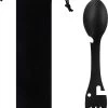 Luverno® - Spork - Incl. Bescherm Hoes - RVS - Bestek To Go - Reisbestek - Keukengadget - 5 In 1 Camping Bestek - Zwart -Buiten Kamperen 979x1200